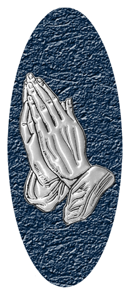 431 DA18 516 BL SL Praying Hands Blue Silver